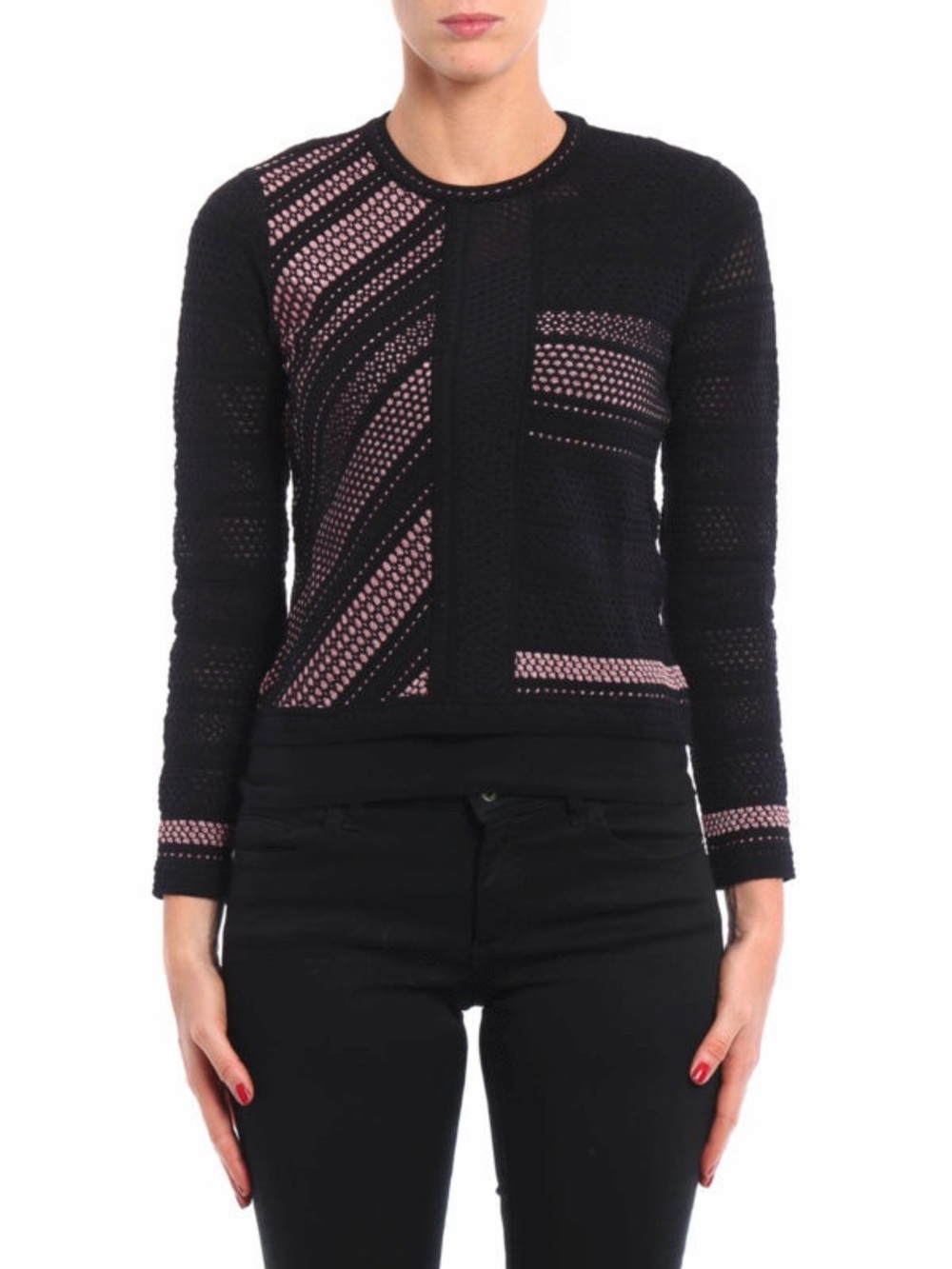Missoni Crewneck Sweater with Pink Accents